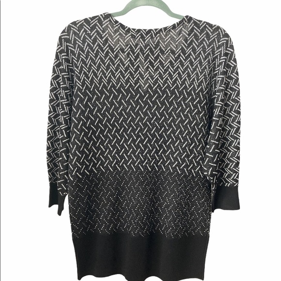Adrienne Vittadini 3/4 Black Sleeves Top S/M BNWT - Picture 2 of 5